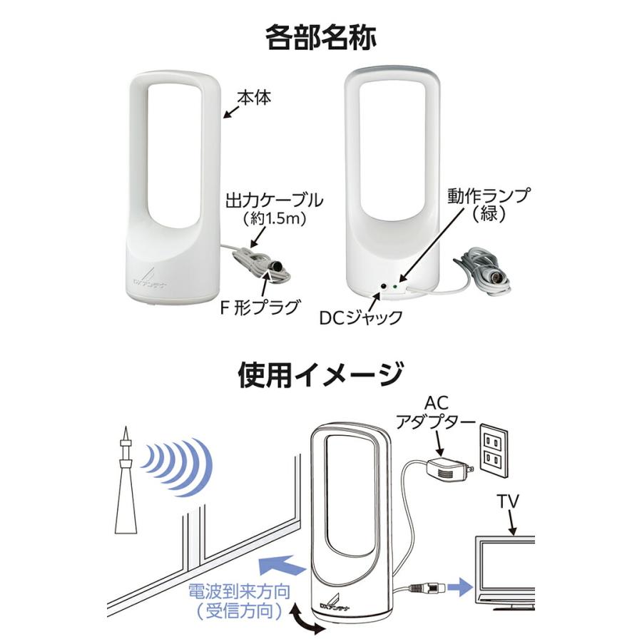 ELECOM（エレコム） DXアンテナ 室内アンテナ ブースター内蔵 室内