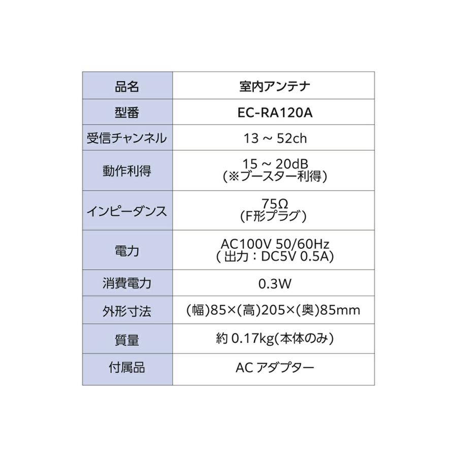 ELECOM（エレコム） DXアンテナ 室内アンテナ ブースター内蔵 室内