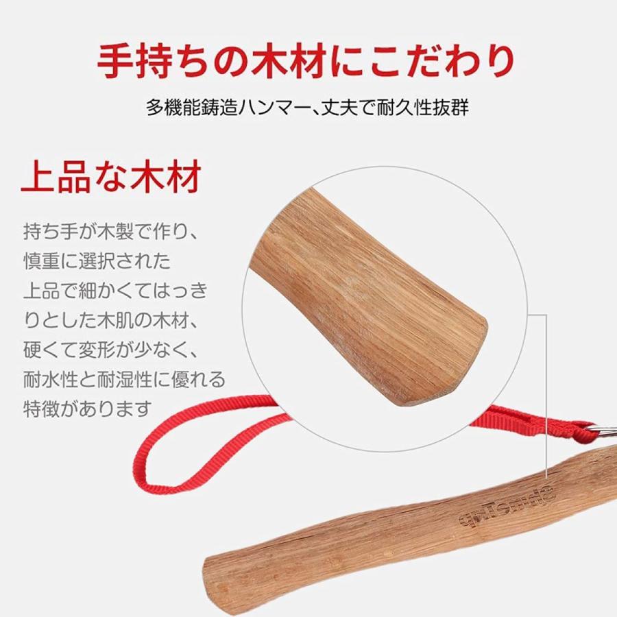 驚きの値段 パーツ Omukyペグハンマー 真鍮製 スチール 木材ハンドル テント ハンマー アウトドアハンマー 安全ベルト付き 多機能キャンプ用品 ペグ打ち Www Threeriversofs Com