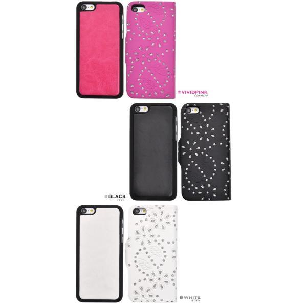 アイフォンケース iPhone 5C（アイフォン5C）用 フラワーデザイン手帳型スタンドケースポーチ | ブランド登録なし | 02