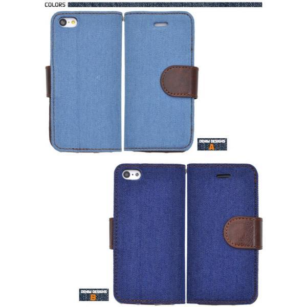 アイフォンケース iPhone5C用 デニムデザインスタンドケースポーチ 手帳型 横開き アイフォン5C | ブランド登録なし | 03
