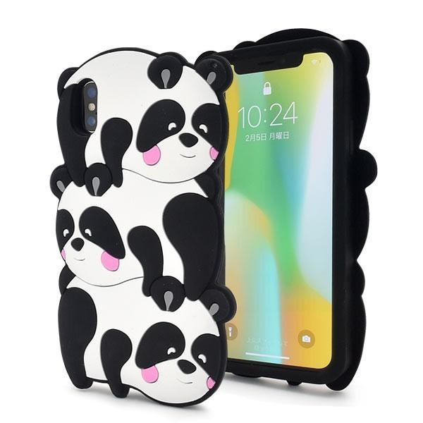 アイフォンケース iPhoneX/iPhoneXs用 パンダ３兄弟シリコンケース アイフォンX アイフォン10 アイフォンテン  ケースカバー | ブランド登録なし | 02