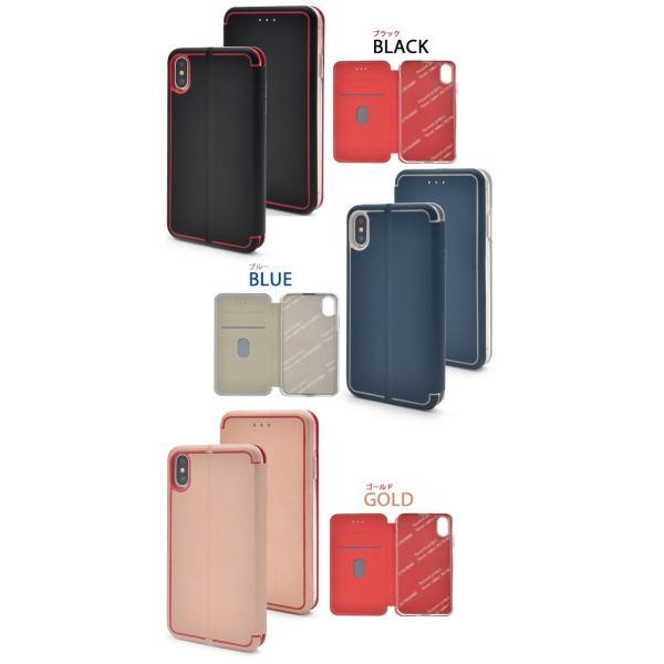 アイフォンケース iPhoneX/iPhoneXs用 アクセントライン手帳型ケース アイフォンX アイフォン10 アイフォンテン  ケースカバー | ブランド登録なし | 03