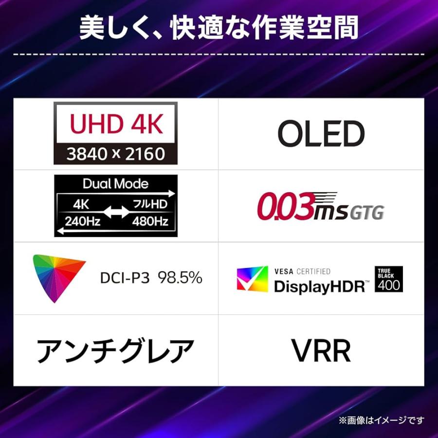 LG ゲーミングモニター UltraGear OLED 32GX870A-B 31.5インチ/4K(3840×2160)/VESA Dual Mode(4K@240Hzの画像