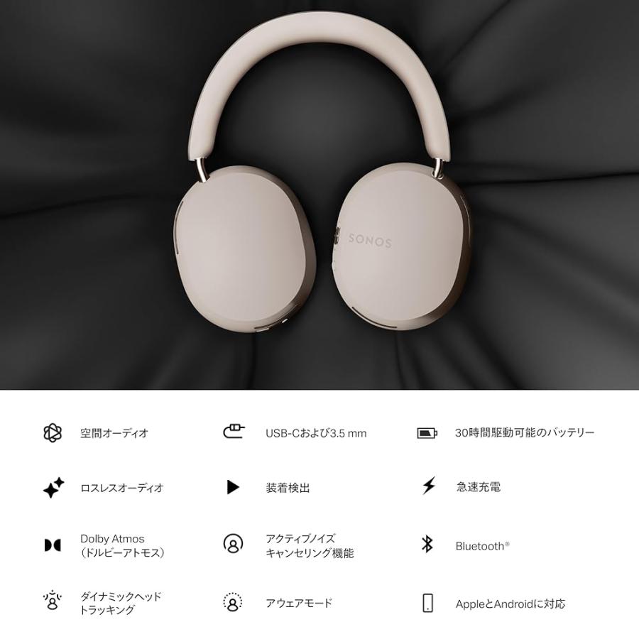 ソノス Sonos Ace ACEG1JP1 ソフトホワイト ワイヤレスヘッドホン