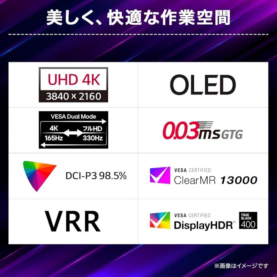 LG ゲーミングモニター LG UltraGear OLED 32GX850A-B 31.5インチ 有機EL/4K(3840×2160)/VESA Dual-Modeの画像