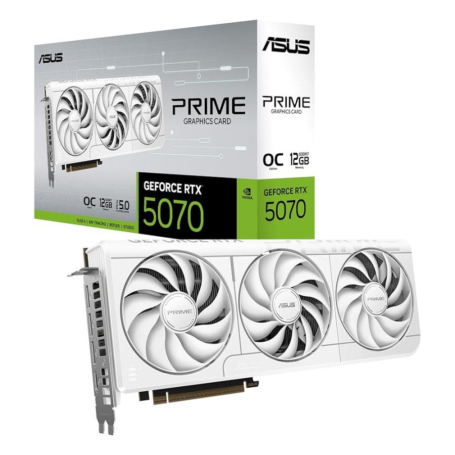 ASUS RTX5070 搭載 ビデオカード PCIe 5.0 12GB ASUS RTX5070 搭載 ビデオカード PCIe 5.0 12GB GDDR7 OC Edition 白