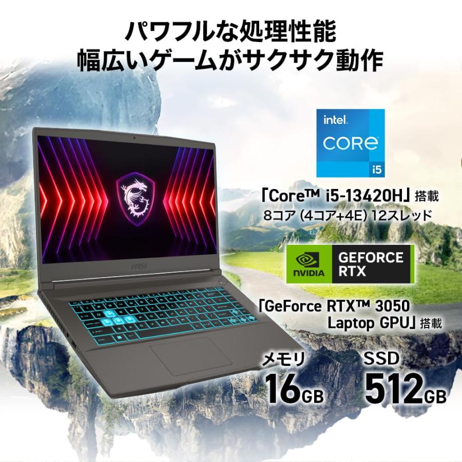 MSI ゲーミングノートPC Thin 15 B13U GeForce RTX 3050 Core i5