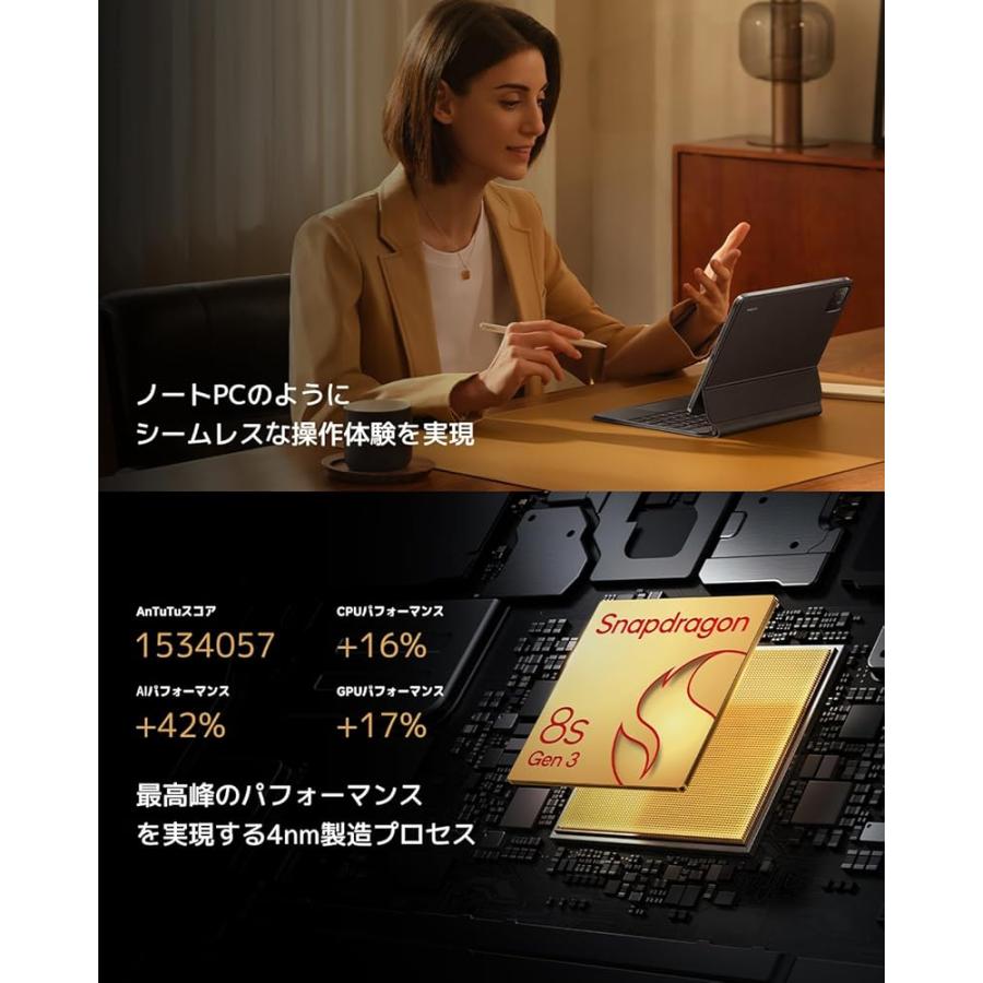 Xiaomi Pad 7 Pro 8G+128G グリーン 3.2K 144Hz高精細ディスプレイ