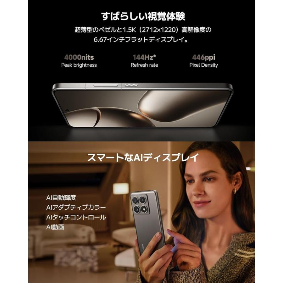 シャオミ(Xiaomi) SIMフリースマートフォン Xiaomi 14T Pro 12GB+512GB 