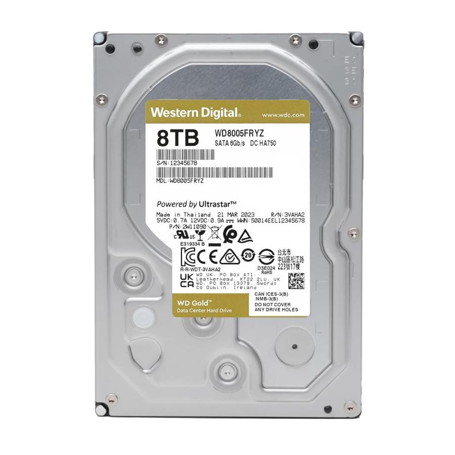 WD8005FRYZ [WD Gold (8TB 3.5インチ SATA 6G 7200rpm 256MB CMR 