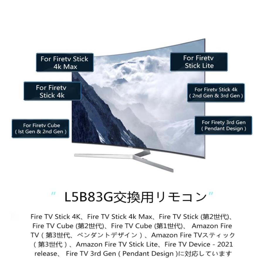 【Amazon Fire TV Stick用】 リモコン 交換用 Alexa 4K リモコンのみ HD HDR- 第3世代 -音声コントロール スティックtv ファイヤースティック リモコン L5B83G |  | 07