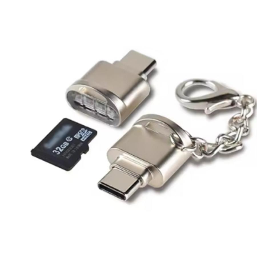 microsdカードリーダー type-c usb2.0 マイクロsdカード リーダー usb タイプc microSD カードリーダー メモリカードリーダー キーホルダー付き 最大32gb | 