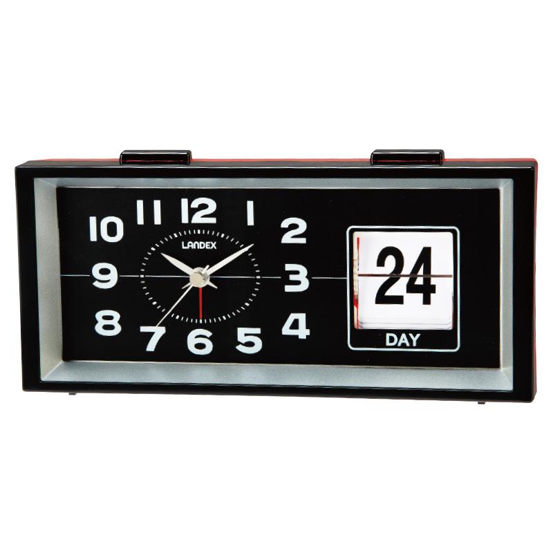 置き時計 目覚まし時計 日付 静音 アナログ レトロ 小型 小さい