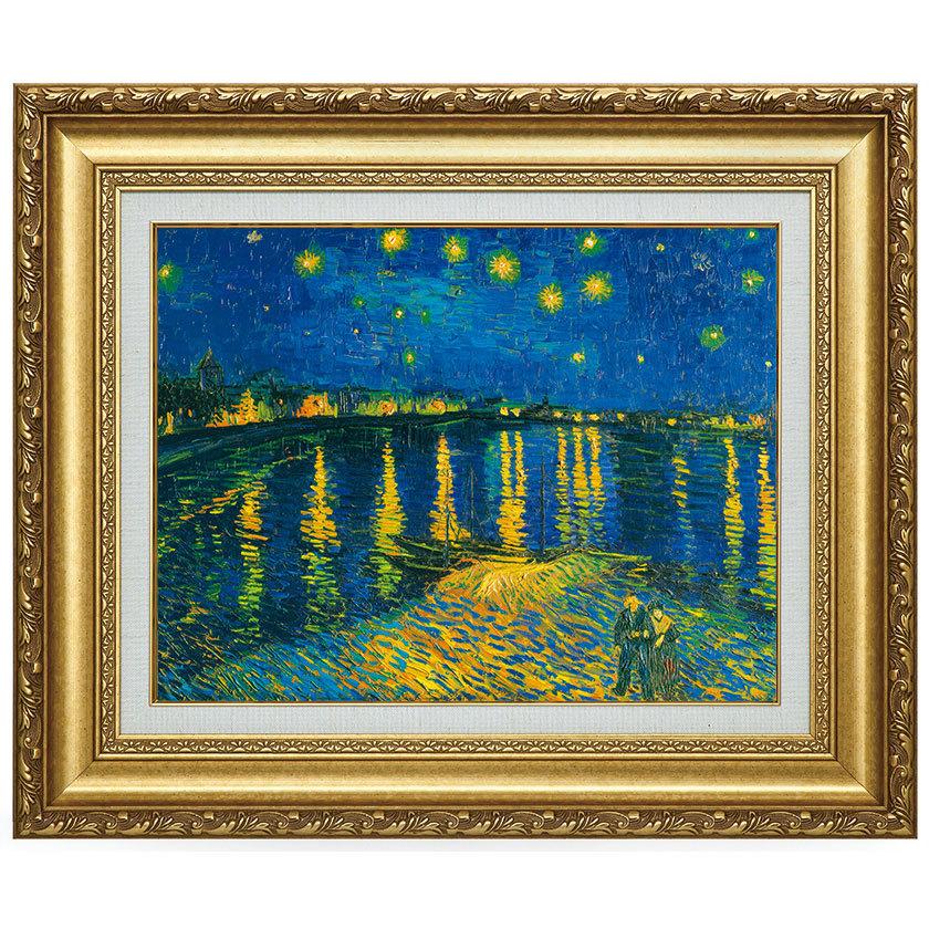 ゴッホ ローヌ川の星月夜 6号 立体複製名画 額付き 壁掛け 有名画家