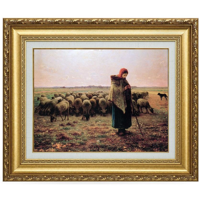 ジャン＝フランソワ・ミレー ミレー 羊飼いの少女 6号 立体複製名画