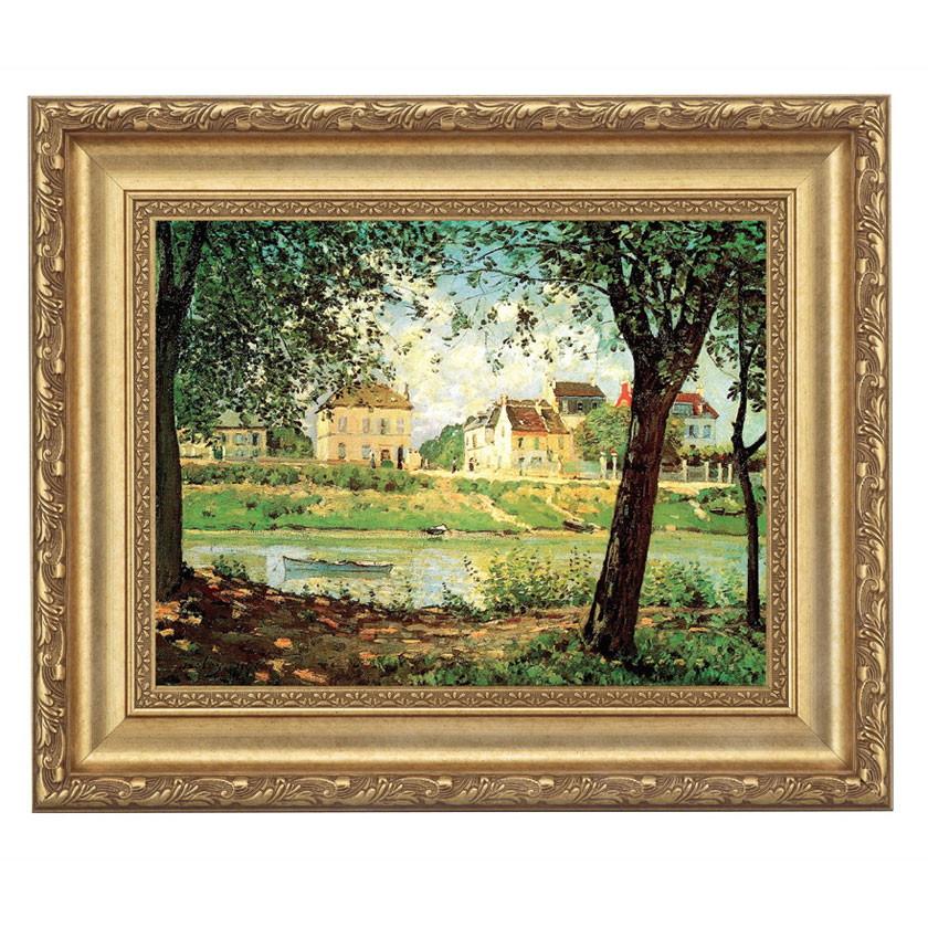 シスレー 絵画 額付き セーヌのほとり 4号 立体複製名画 壁掛け 有名