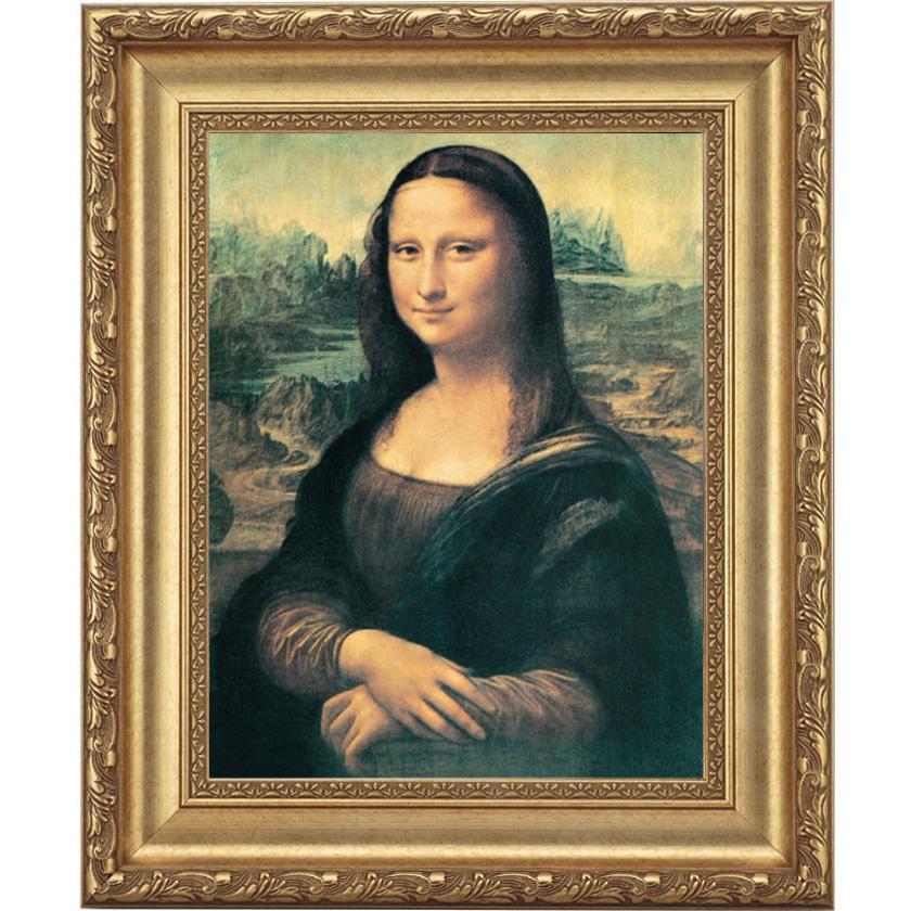 ダ・ヴィンチ モナリザ 4号 立体複製名画 美術品 レプリカ 絵画 額付き