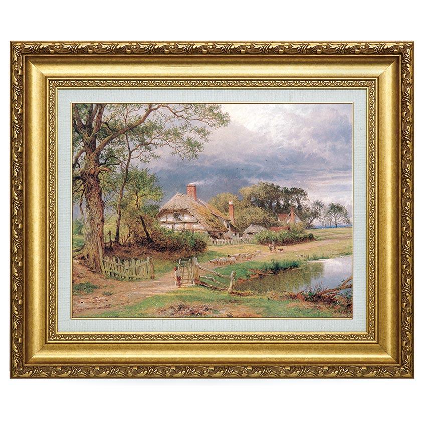 ベンジャミン・リーダー 英国の古民家風景 6号 立体複製名画 額付き