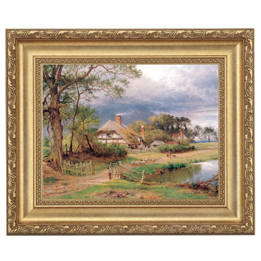 ベンジャミン・リーダー 英国の古民家風景 4号 立体複製名画 額付き