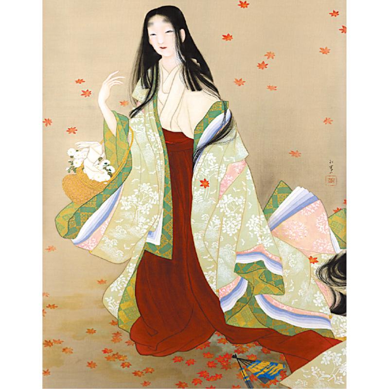 上村松園『花がたみ』額 - アートの友社｜elegant-club