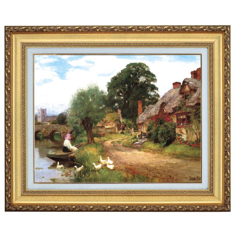 ヘンリー・キング 夏の田園風景 10号 立体複製名画 額付き 壁掛け 有名