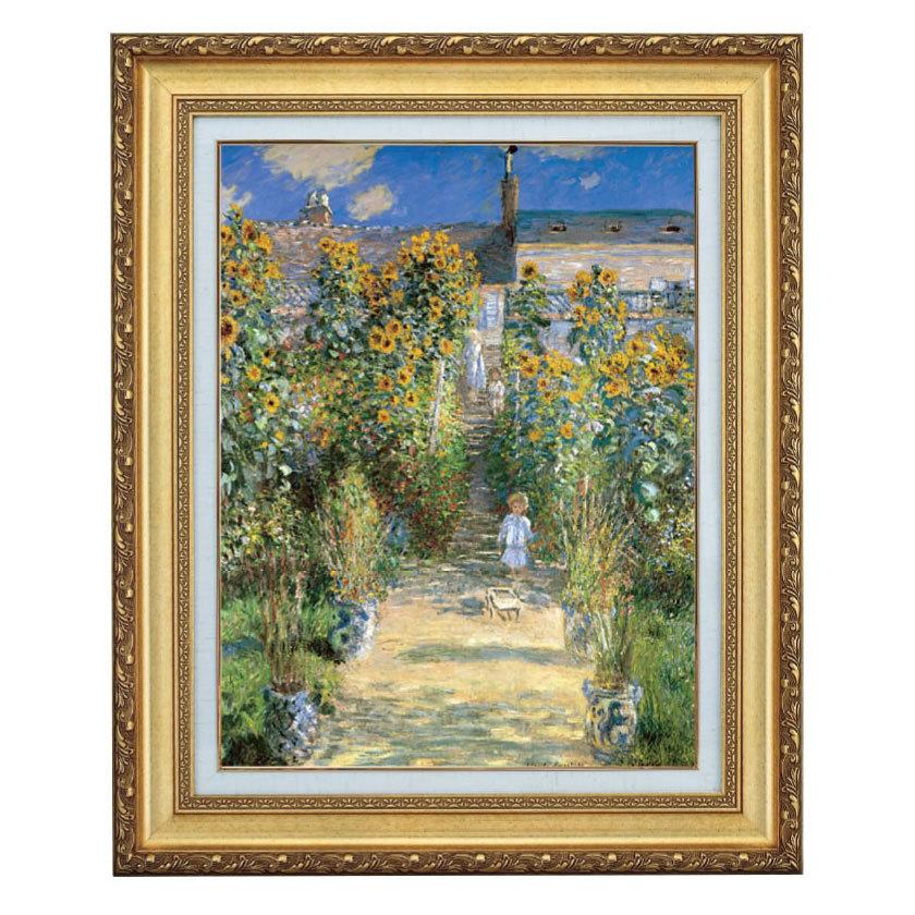 モネ 作品 ヴェトゥイユのモネの庭 10号 立体複製名画 美術品 レプリカ