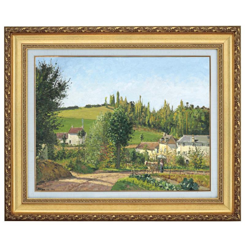ピサロ絵画 カミーユ・ピサロ ポントワーズ近くの村 6号 立体複製名画