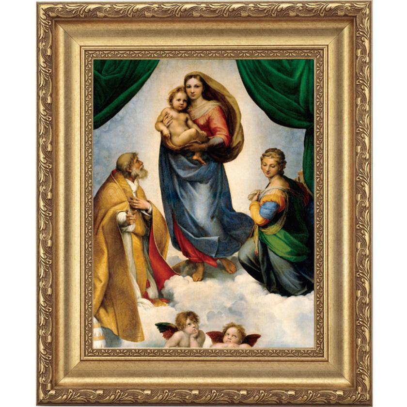 システィーナの聖母の天使 ヴィンテージ ステンドグラス ラファエロ