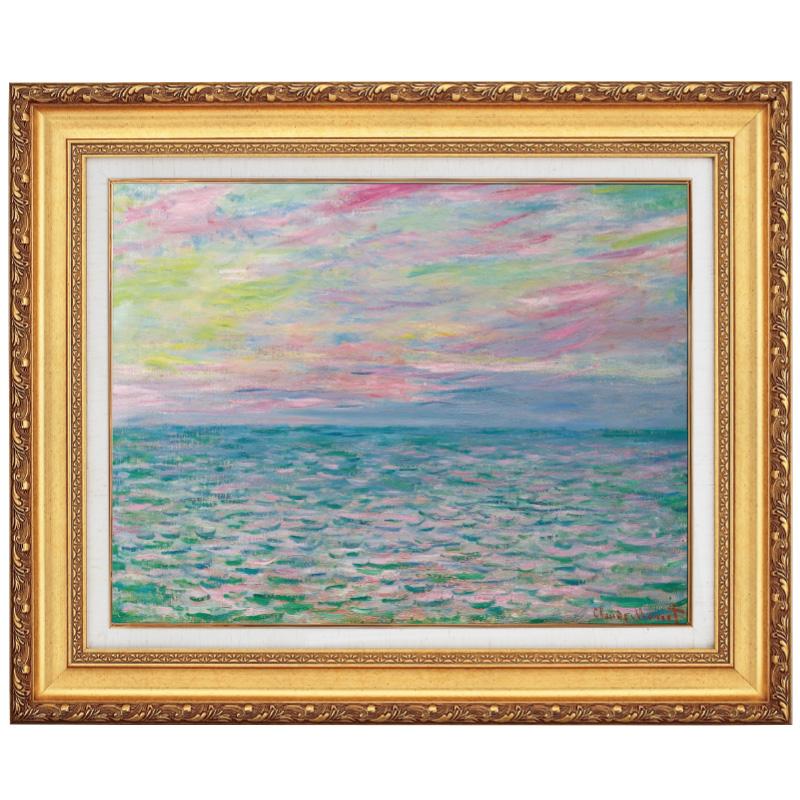 モネ プールヴィルの夕焼けの海 10号 立体複製名画 額付き モネ プールヴィルの夕焼けの海 10号 立体複製名画 額付き