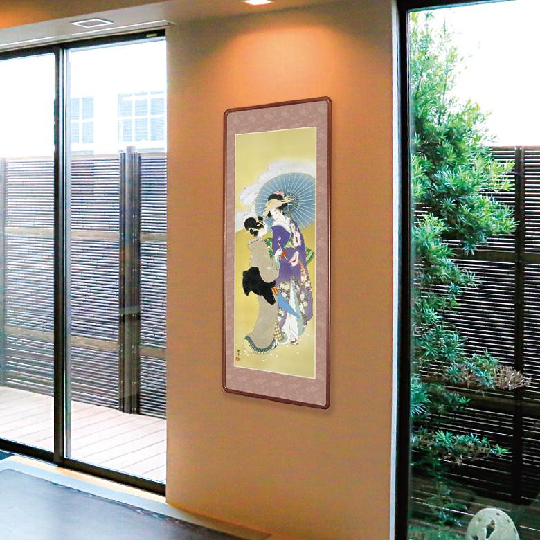 美術、工芸品 上村松園 四季美人 春 桜可里図 高級額 額付き - アートの友社