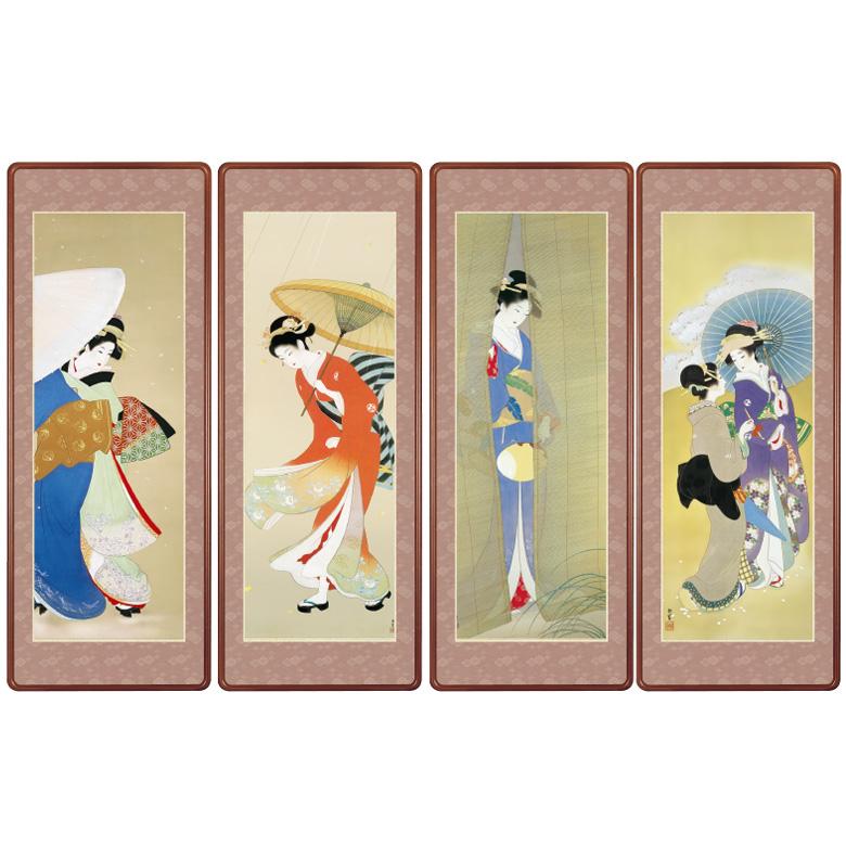 上村松園 四季美人 高級額4点セット 額付き - アートの友社 : ホーリ