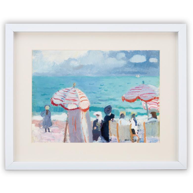 絵画 ビーチ ラウル・デュフィ 作品 日傘 洋画複製 インテリア 額付き