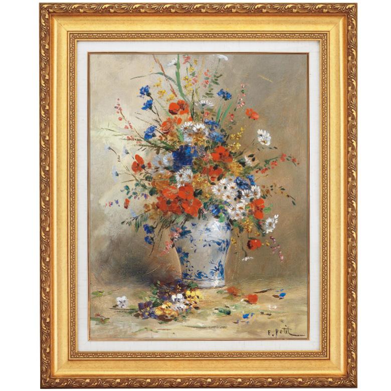 ヴェジェーヌ・プティ 作品 花の静物画 10号 立体複製名画 額付き