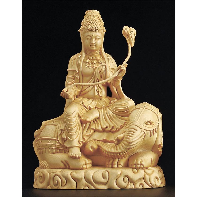 普賢菩薩 高さ23.5cm 桧製 木彫り 仏像 - アートの友社 : ホーリ 普賢菩薩 高さ23.5cm 桧製 木彫り 仏像 - アートの友社 : ホーリ