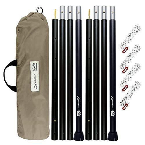 春先取りの テントポール タープポール Viaggio 2本セット マットブラック ゴールド キャンプ アウトドア F32mm 1 280cm ロープ付 収納ケース ワンポールテント Safecity uiginfo Com