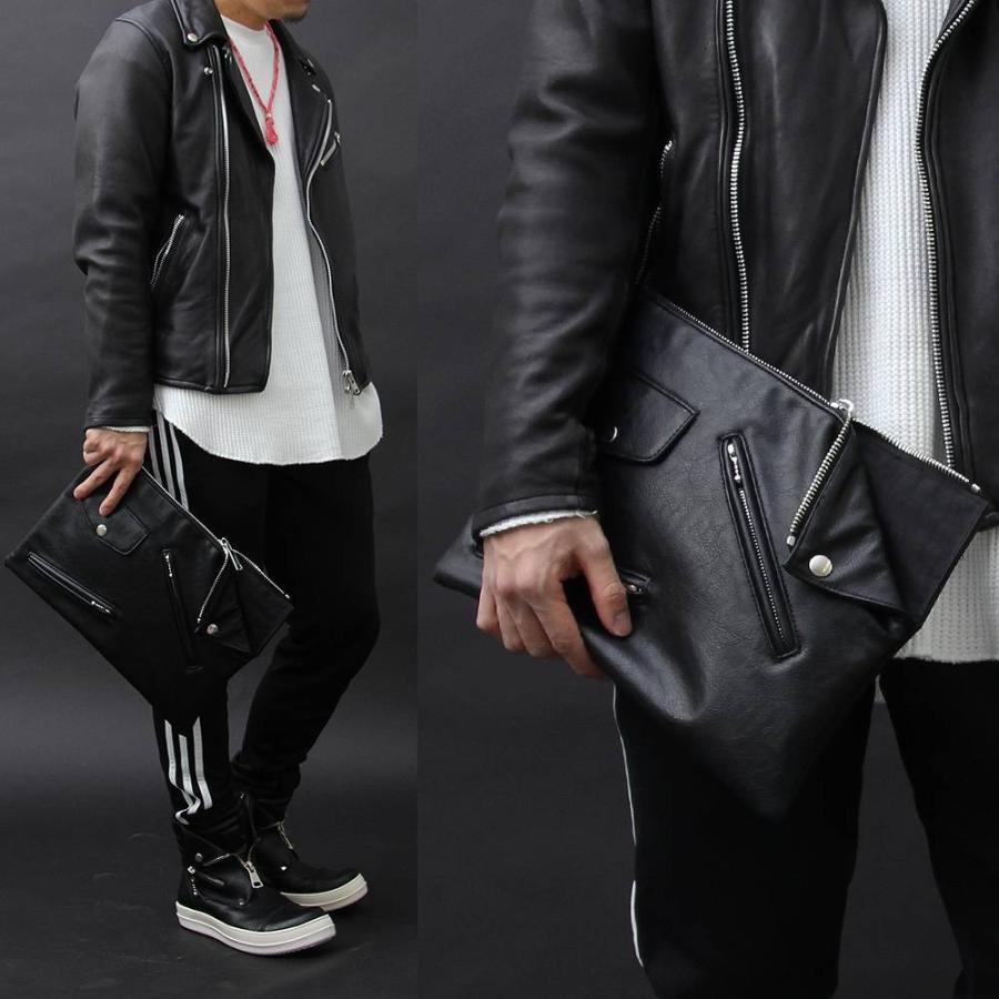 クラッチバッグ ハンドバッグ メンズバッグ ユニセックス ライダース型 変形 ライダースジャケット 男女兼用 バッグ ロック ヴィジュアル系 モード Ncbg 1015 Elegantv 通販 Yahoo ショッピング