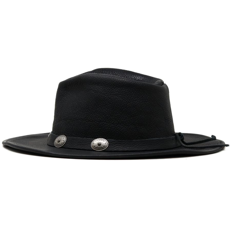 ハット メンズ レザーハット ヘンシェル 帽子 本革 コンチョ