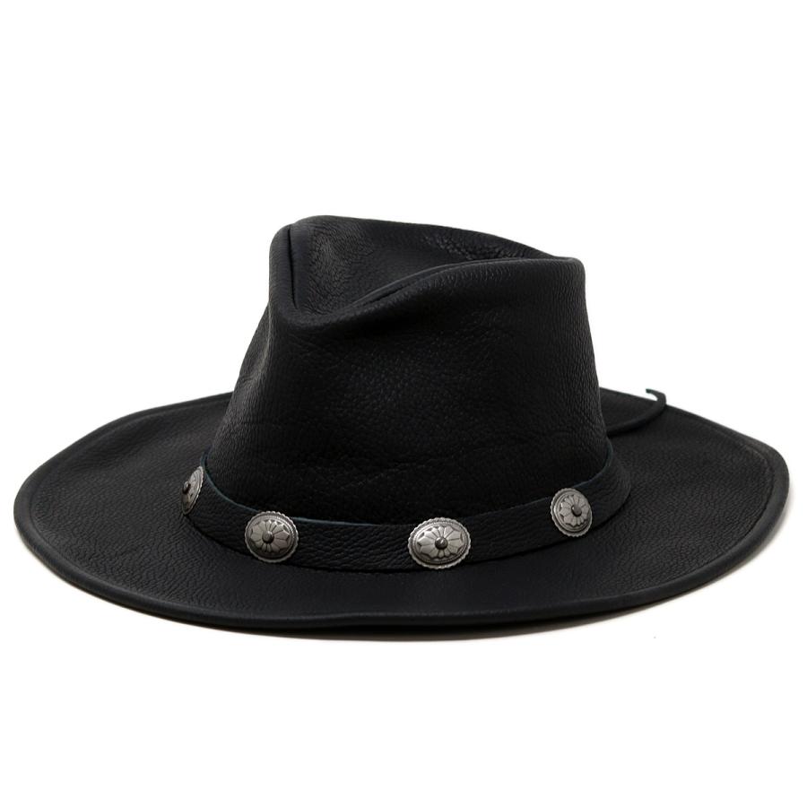 ハット メンズ レザーハット ヘンシェル 帽子 本革 コンチョ