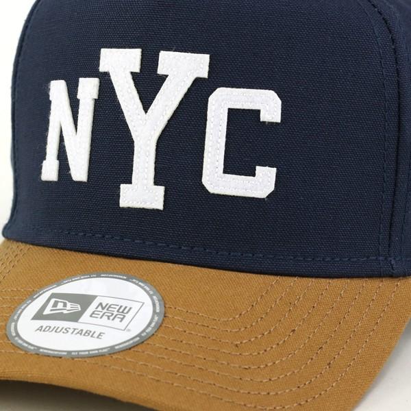 キャップ NEWERA 大きめ ニューエラ ストリート NYC サイズ調整 new era 9FORTY キャンバス 3色 タンバイザー×ホワイト ネイビー｜elehelm-hatstore｜05