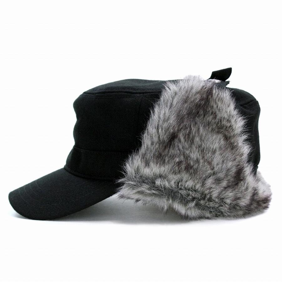 New Era ファー素材 耳あて付き帽子 グレー系 ニューエラ キャップ 耳付きファーフラップ ニューヨークヤンキース