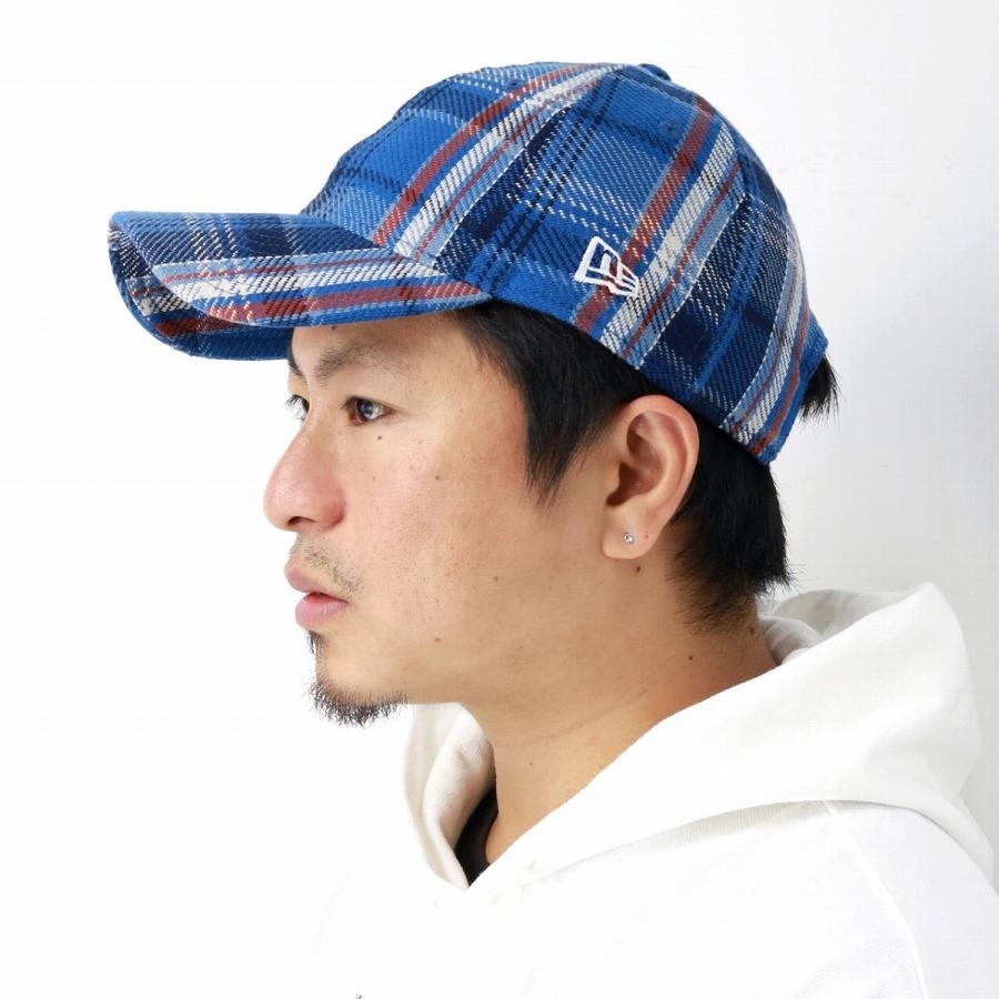 NEW ERA - 【ニューエラ】ウール ステッチ チェック柄 ワークキャップ ゴルフ 秋冬 紺×茶 NEW ERA - 【ニューエラ】ウール ステッチ チェック柄 ワーク