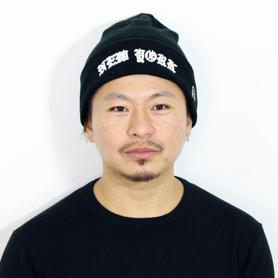 SHUNTO着用☆NEW ERA ニット帽 ニット帽 オリジナル 刺繍 ニューハッタン NEWHATTAN 無地 ニット