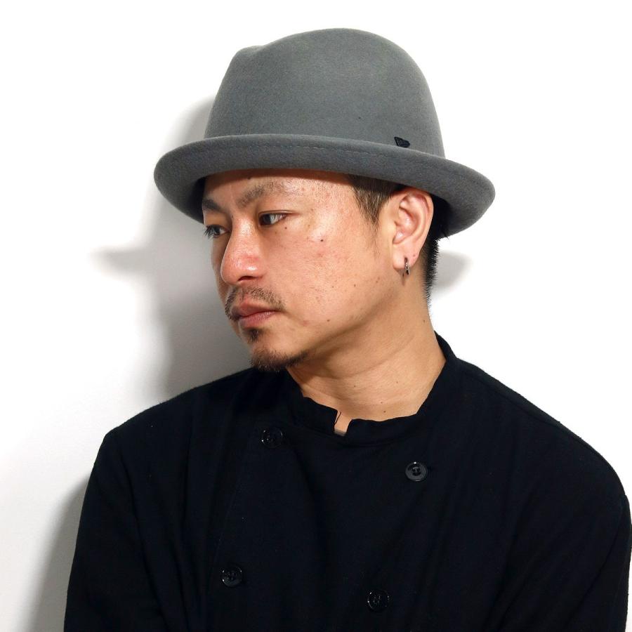 グレー ウール フェルトハット 中折れ帽 NEW ERA NEWERA The Fedora ウールフェルトハット ニューエラ