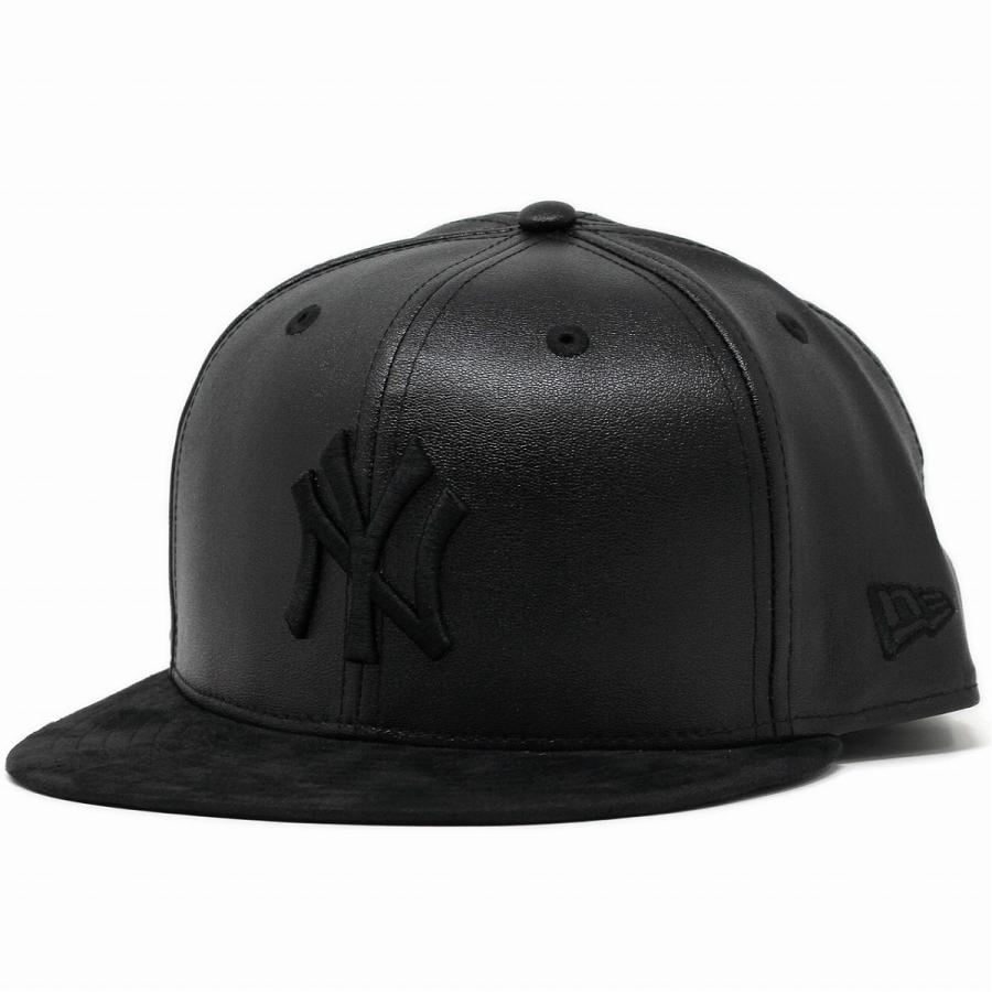 ニューエラ 59FIFTY キャップ シンセティックレザー レザーのような質感 人口皮革 ニューヨーク・ヤンキース MLB ベースボールキャップ 刺繍  ブラック ブラック : 12109075 : ELEHELM帽子通販専門店 - 通販 - Yahoo!ショッピング