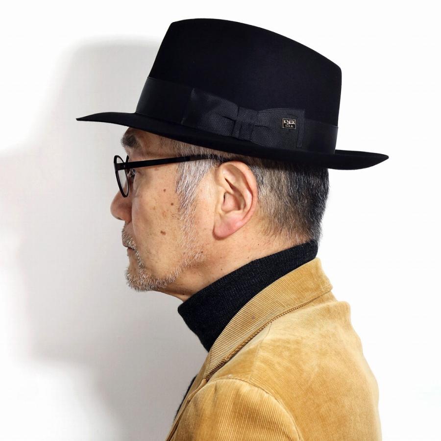 「KNOX」中折れ。ビ―バフェルト。 ビーバーファーフェルト 中折れハット アメリカ ノックス