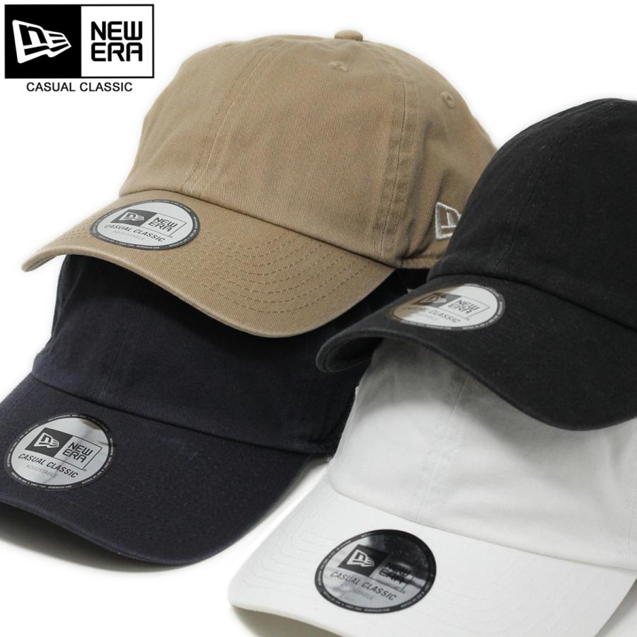 NEWERA キャップ ブランド casual classic カジュアルクラシック 無地 綿100% コットン ローキャップ 白 ホワイト 紺 黒 ネイビー ブラック カーキ｜elehelm-hatstore