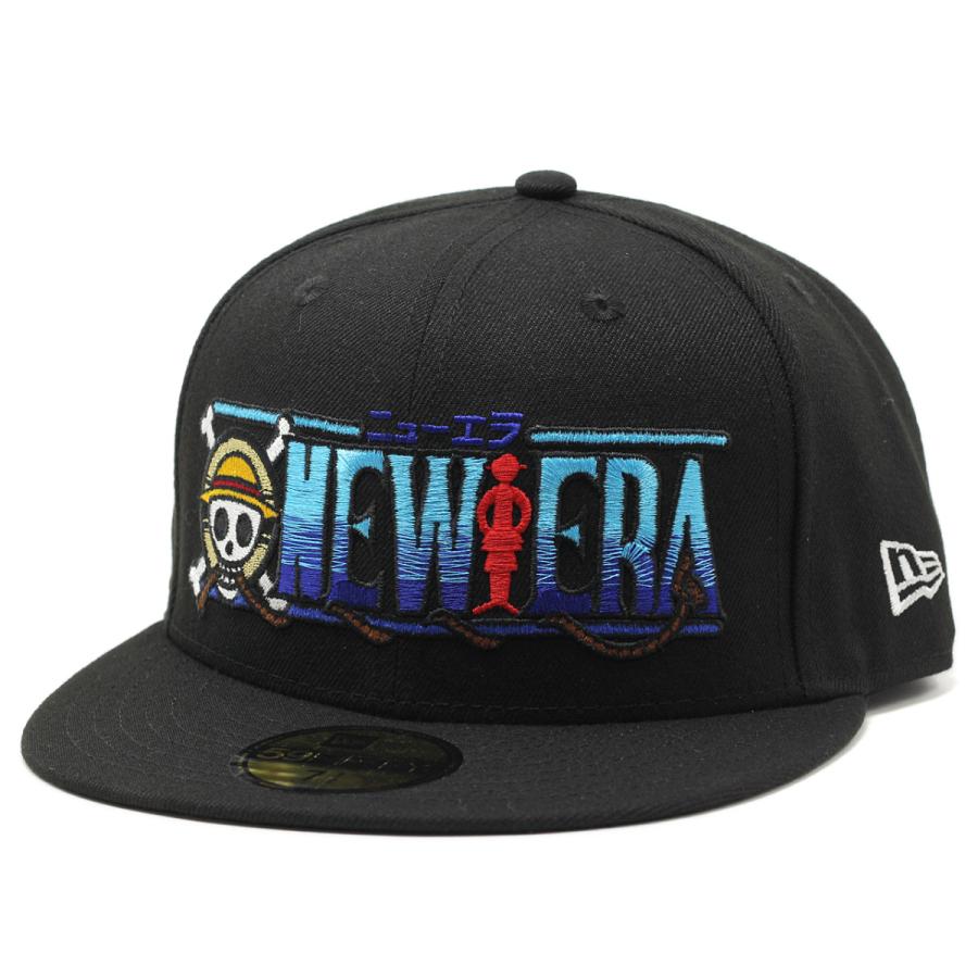 One Piece キャップ ニューエラ ワンピース コラボ 帽子 Newera 59fifty ワンピース タイトルロゴ アニメ ベースボールキャップ 黒 ブラック Elehelm帽子通販専門店 通販 Yahoo ショッピング