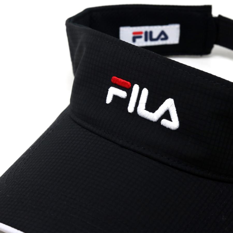 フィラ サンバイザー メンズ FILA ロゴ バイザー スポーツ 帽子 フリー サイズ調整可 FLM REPREVE VSR 洗濯機洗い可 吸汗速乾 / ホワイト ブラック ネイビー｜elehelm-hatstore｜15