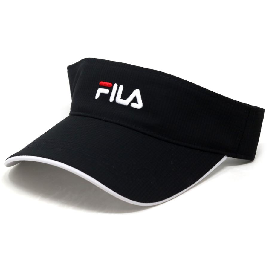 フィラ サンバイザー メンズ FILA ロゴ バイザー スポーツ 帽子 フリー サイズ調整可 FLM REPREVE VSR 洗濯機洗い可 吸汗速乾 / ホワイト ブラック ネイビー｜elehelm-hatstore｜03